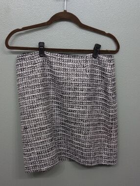 White House Black Market Black & White Tweed Pencil Skirt